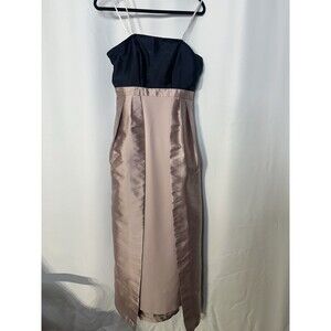 Kay Unger Woodrose French Navy Vivienne Walk-Thru Strapless Gown Size 6 $348